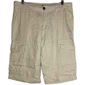 Le Chateau Beige Walking Shorts Classic Rise Straight Leg Cargo Pockets 31